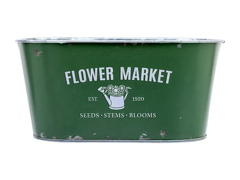 Cesto de metal verde 19,5x11,5x9  B16,5x8,5