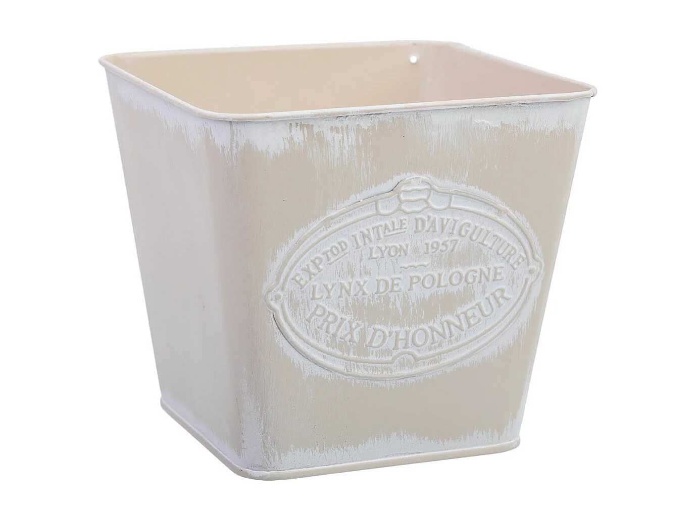 Cestino in metallo bianco 14,5x13x10,5