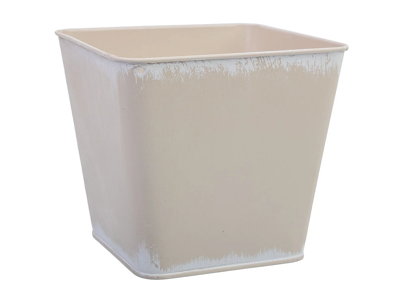 Panier en métal blanc 14.5x13x10.5