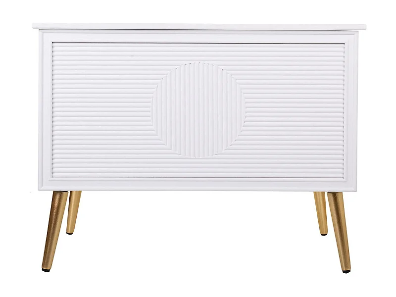 Banco tronco de madeira branco 83x41,5x62,5