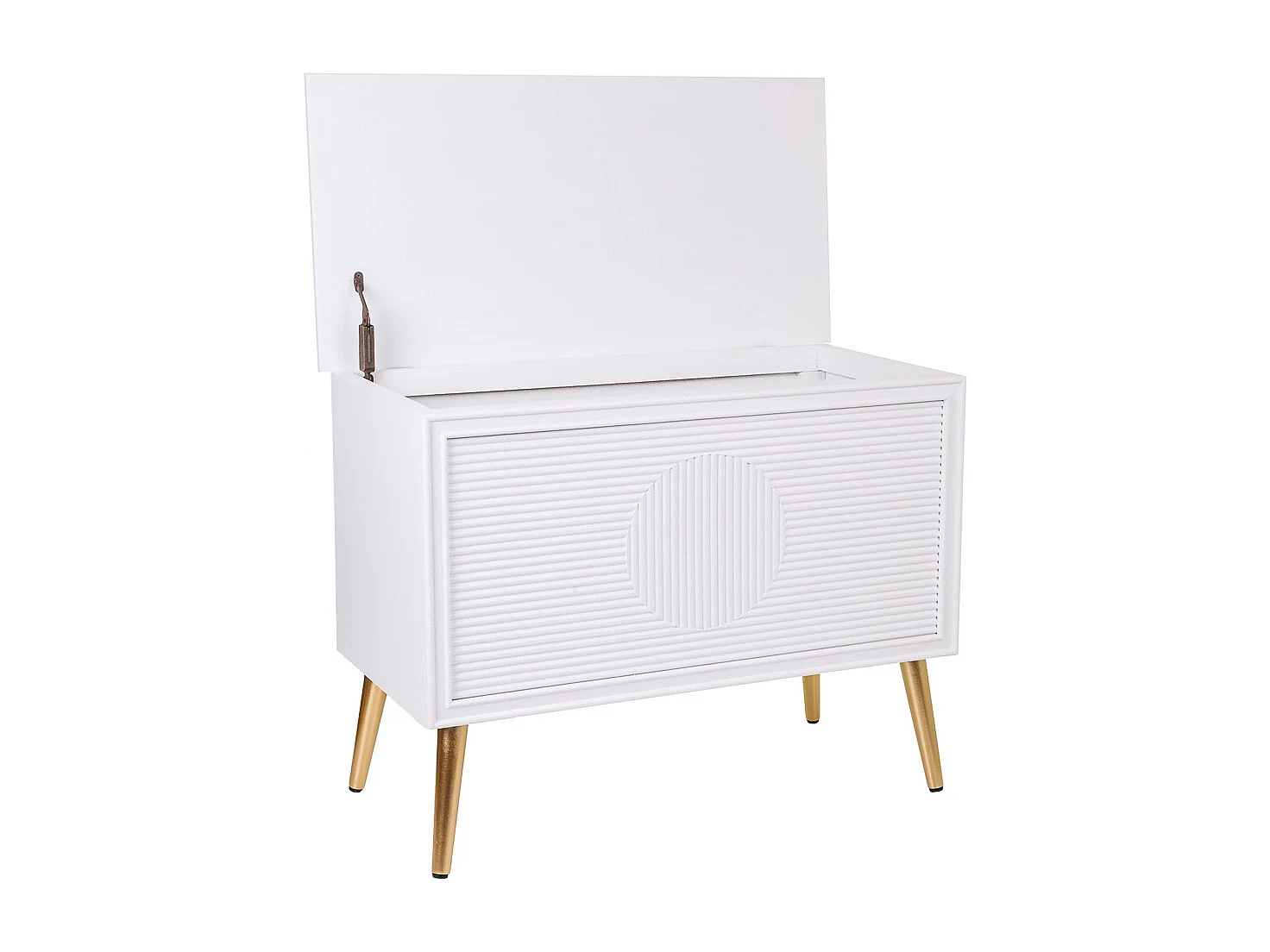 Weiße Truhenbank aus Holz, 83 x 41,5 x 62,5 h cm