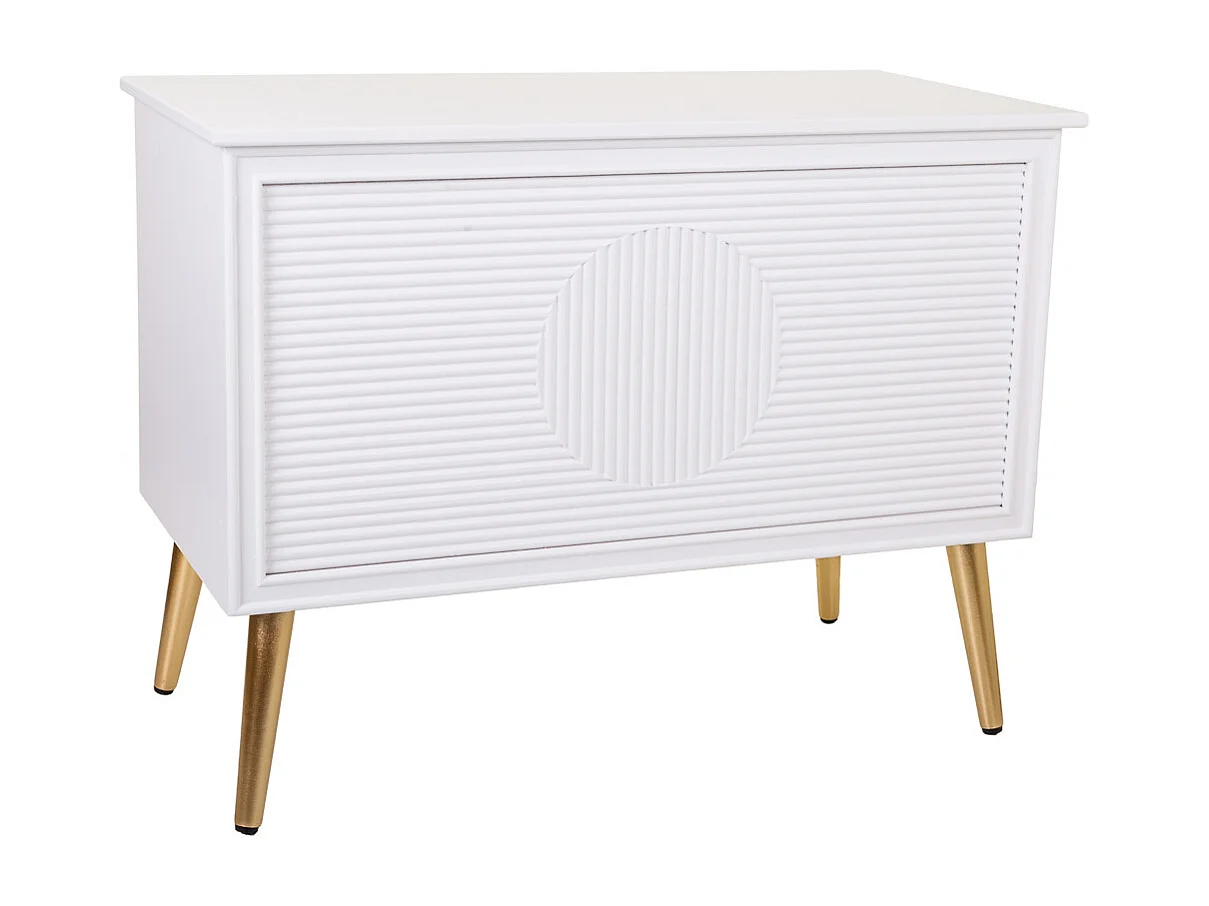 Weiße Truhenbank aus Holz, 83 x 41,5 x 62,5 h cm