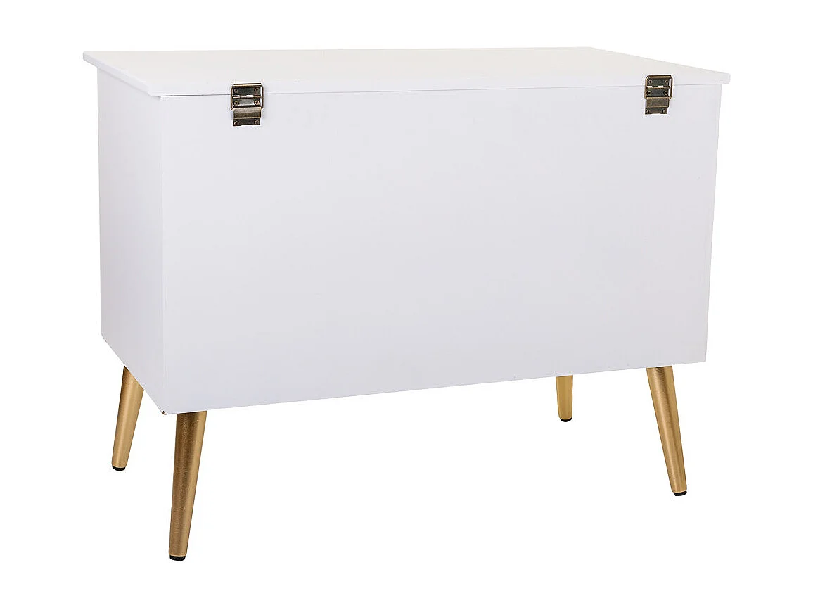 Weiße Truhenbank aus Holz, 83 x 41,5 x 62,5 h cm