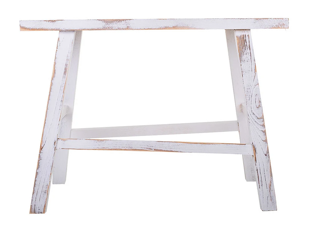 Weiße Holzbank 70x25x50h cm