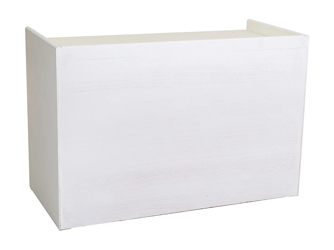 Banco para sapatos em madeira e malha branca 80x38x53