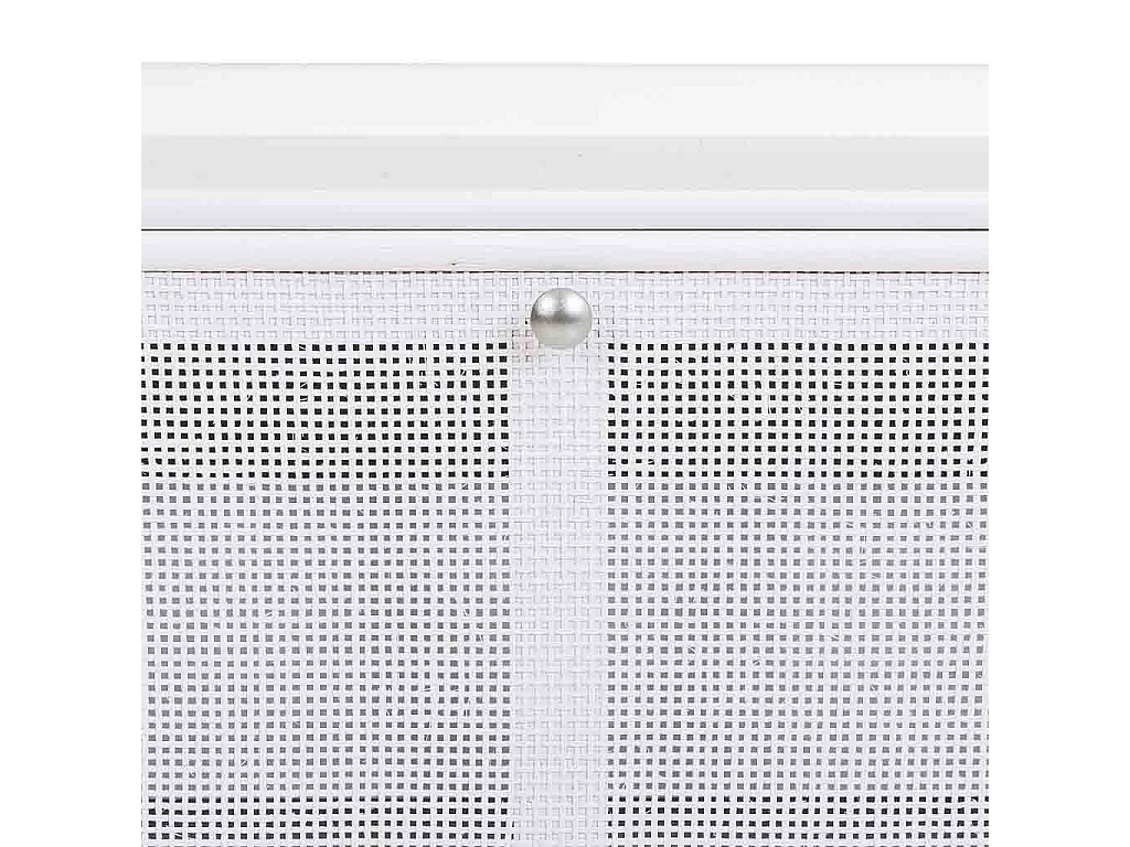 Banco para sapatos em madeira e malha branca 80x38x53