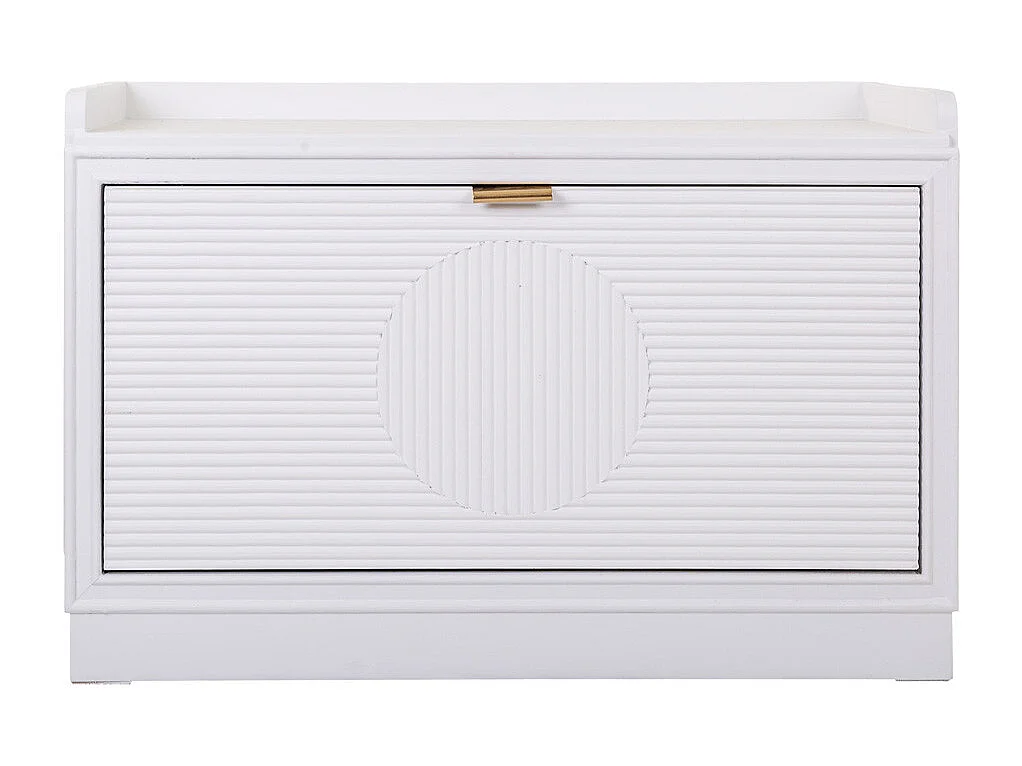 Banc porte-chaussures en bois blanc 80x38x53