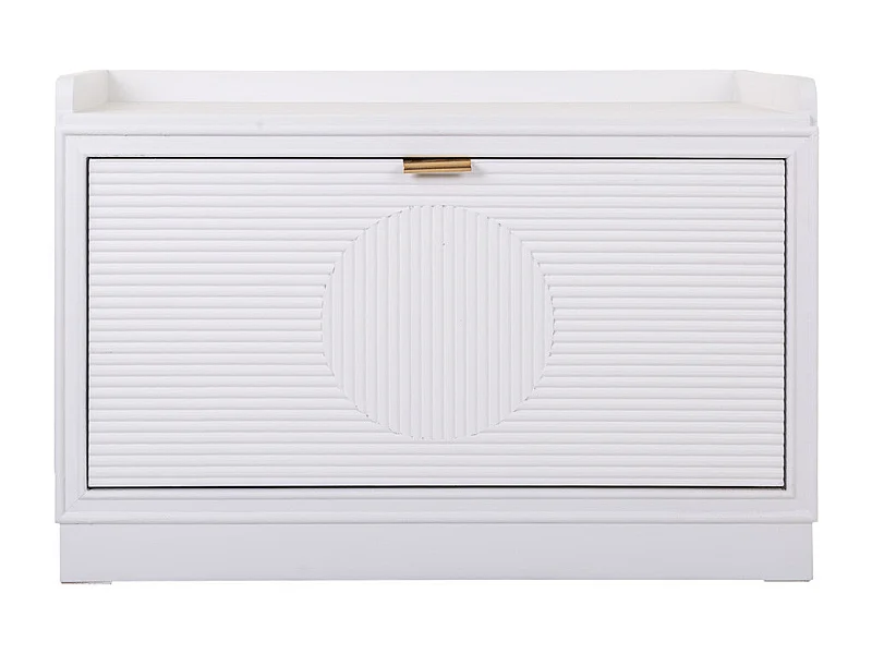 Banco de sapatos de madeira branca 80x38x53