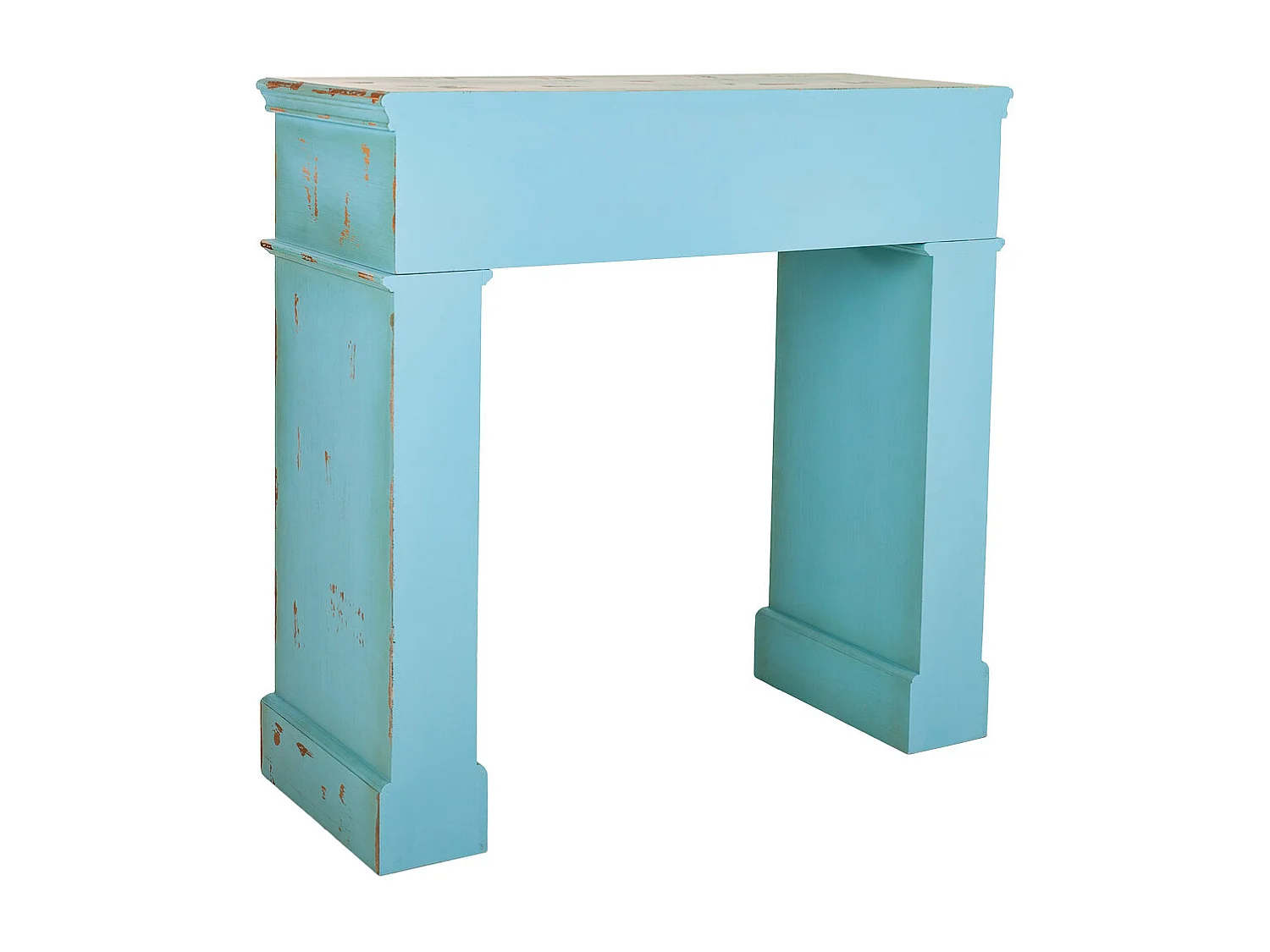 Cornice camino in legno blu 100x40x100h