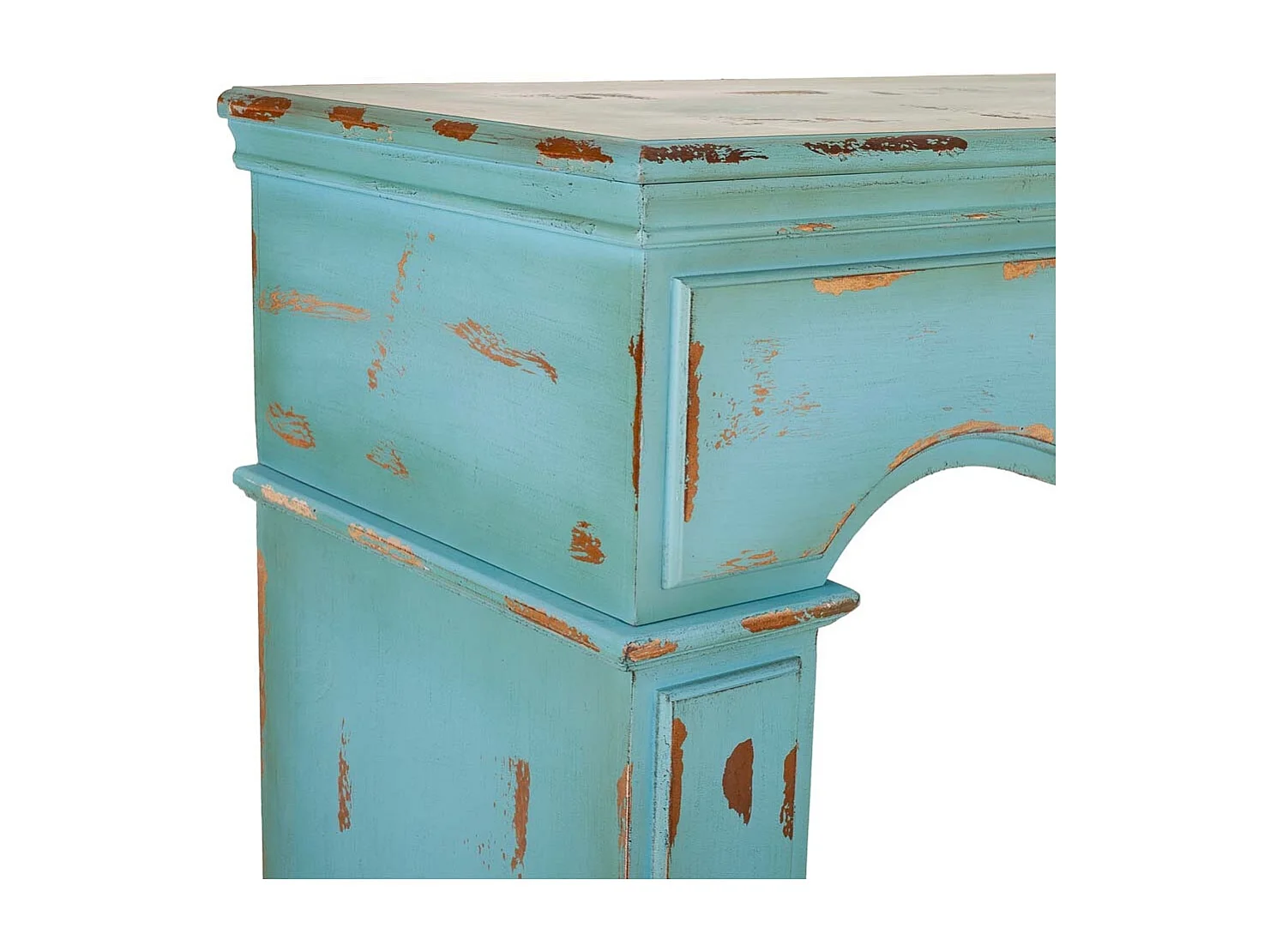 Cornice camino in legno blu 100x40x100h