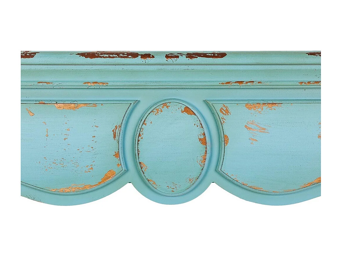 Cornice camino in legno blu 100x40x100h