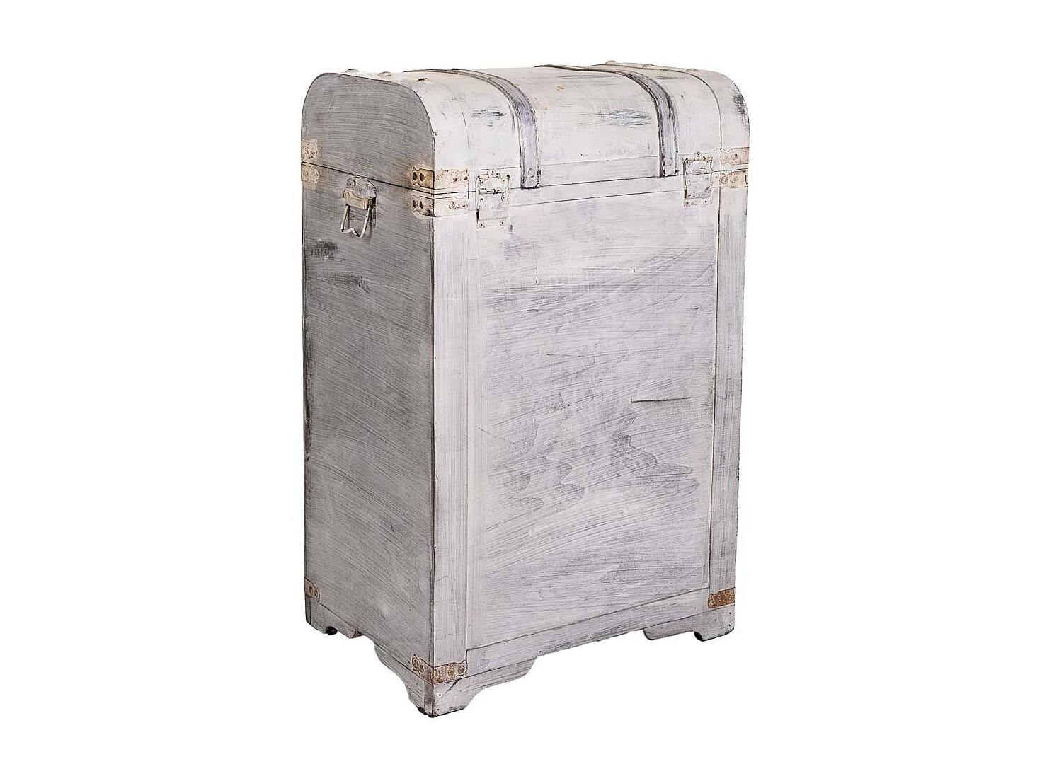 Baule portabottiglie in legno grigio 41x30x64h