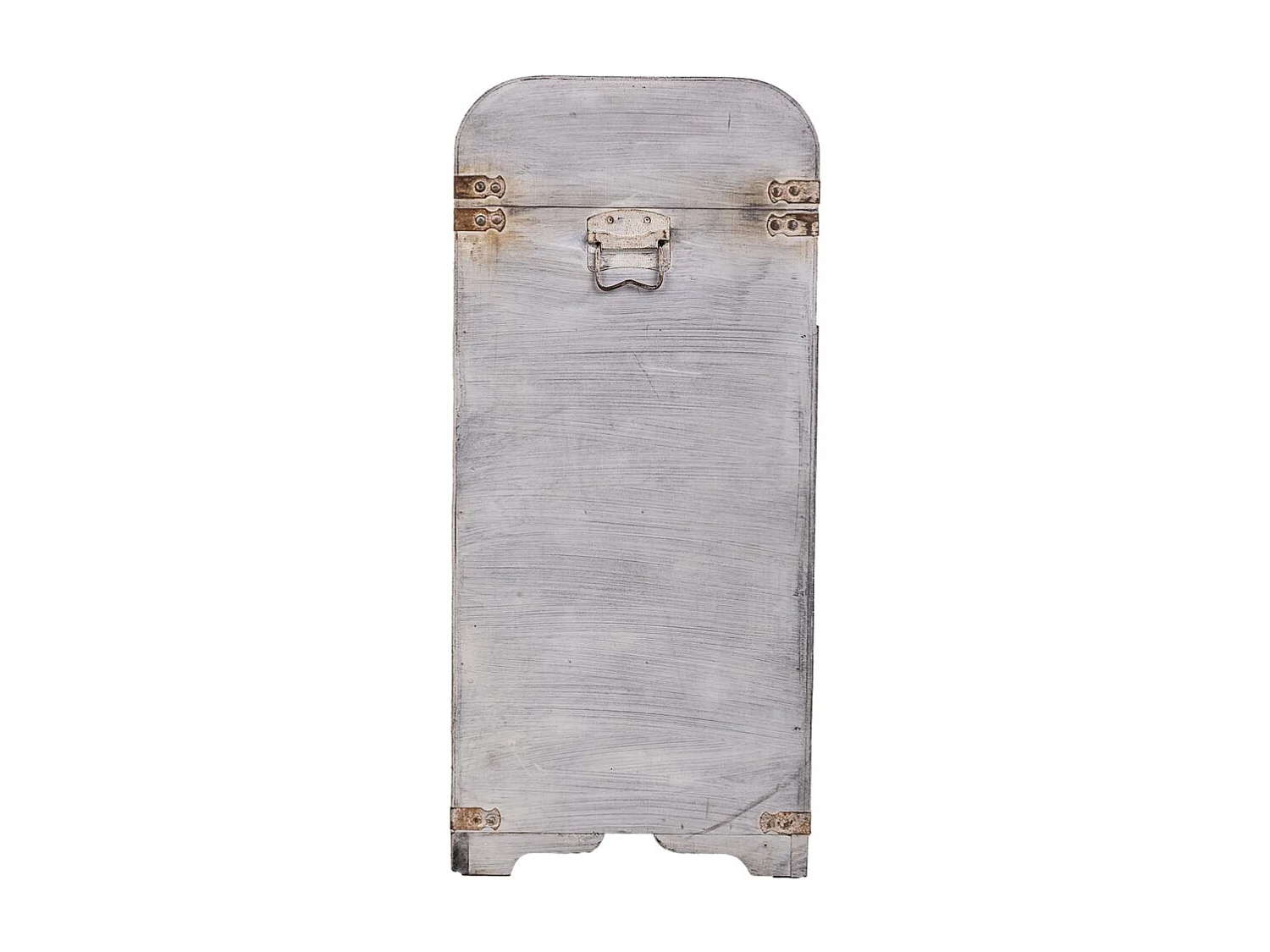 Baule portabottiglie in legno grigio 41x30x64h