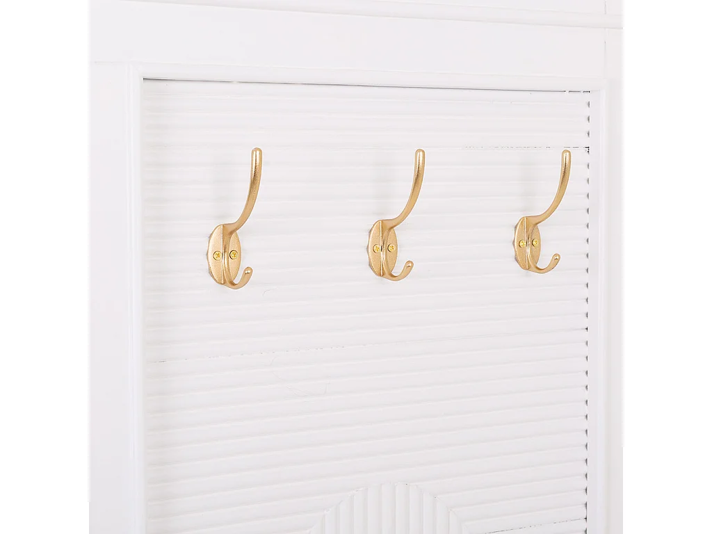 Console avec miroir en bois blanc 95x7x190h - 90x41x47h