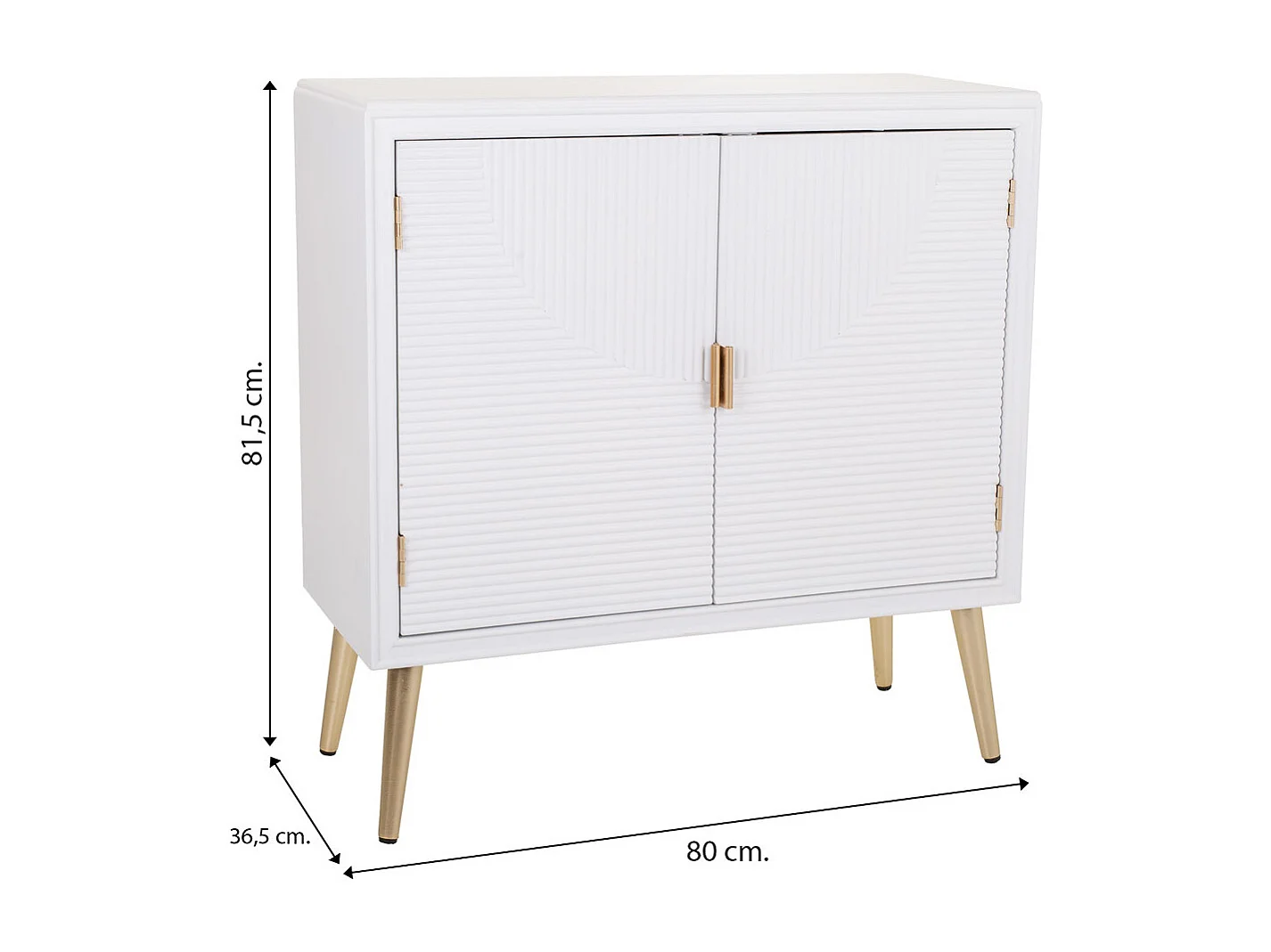 Console en bois blanc 80x36,5x81,5h