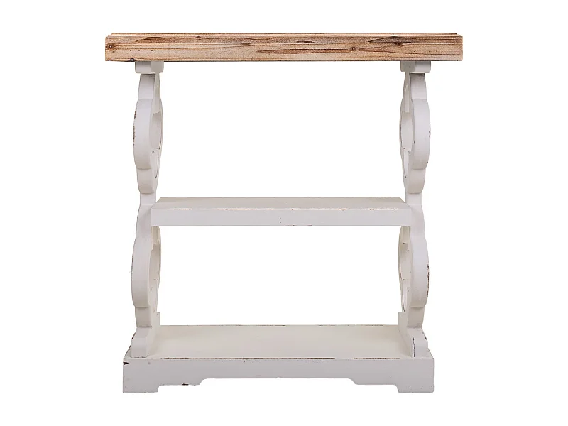 Console en bois sculpté blanc 80x36x83h