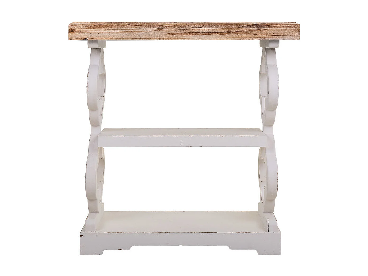 Console en bois sculpté blanc 80x36x83h