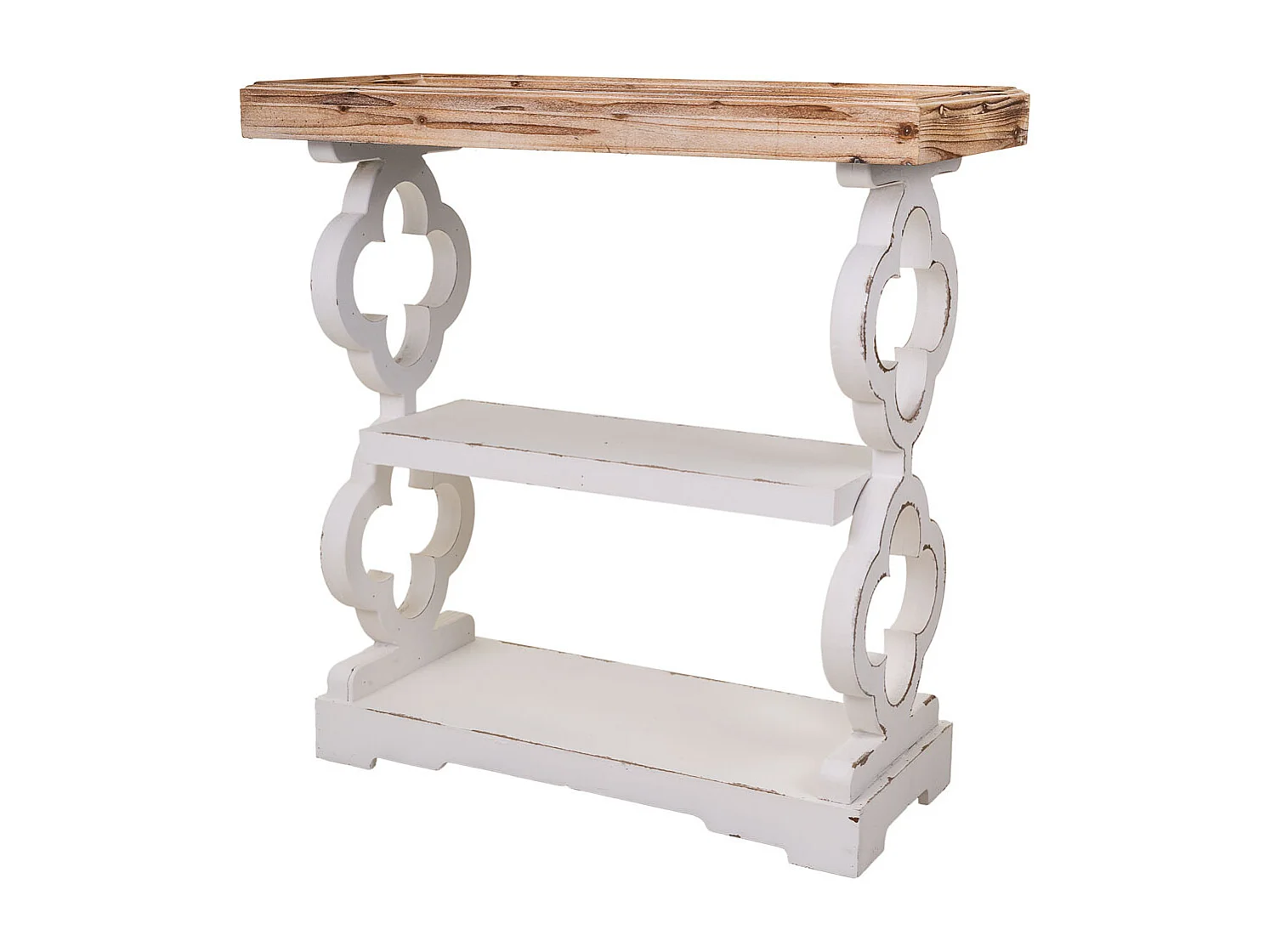 Console en bois sculpté blanc 80x36x83h