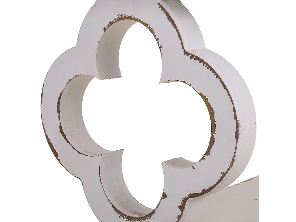 Mobile da ingresso in legno bianco intagliato 80x36x83h