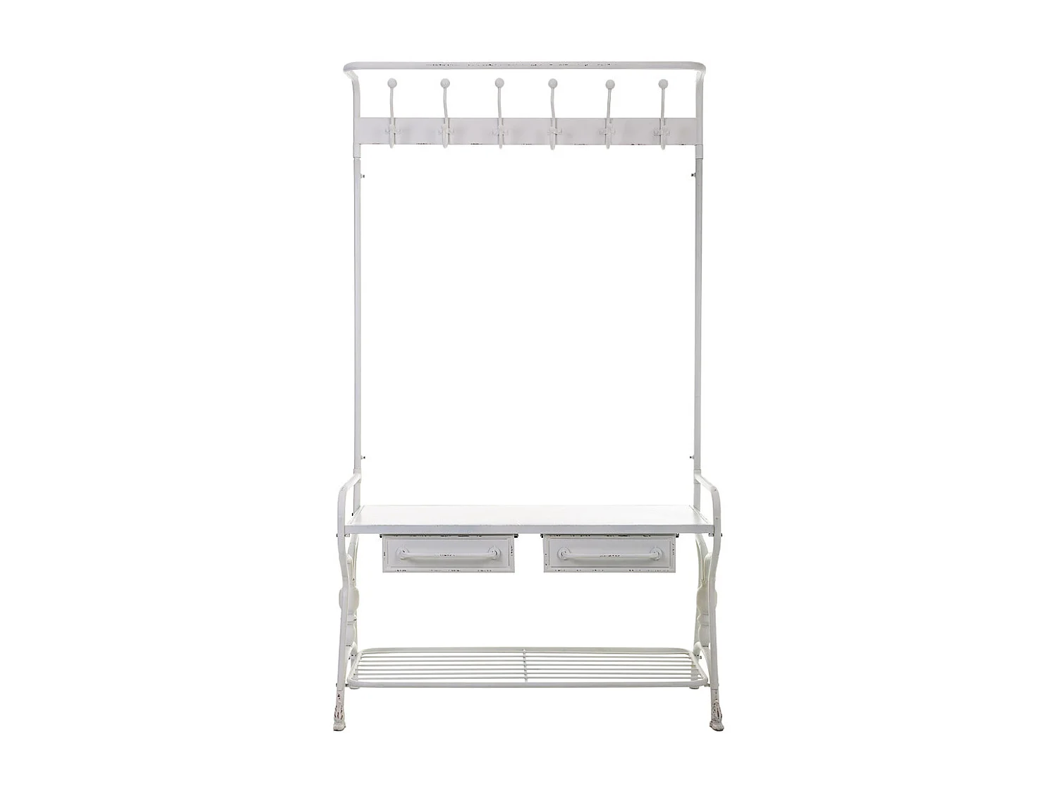 Corredor com cabide de metal branco 104x39x183