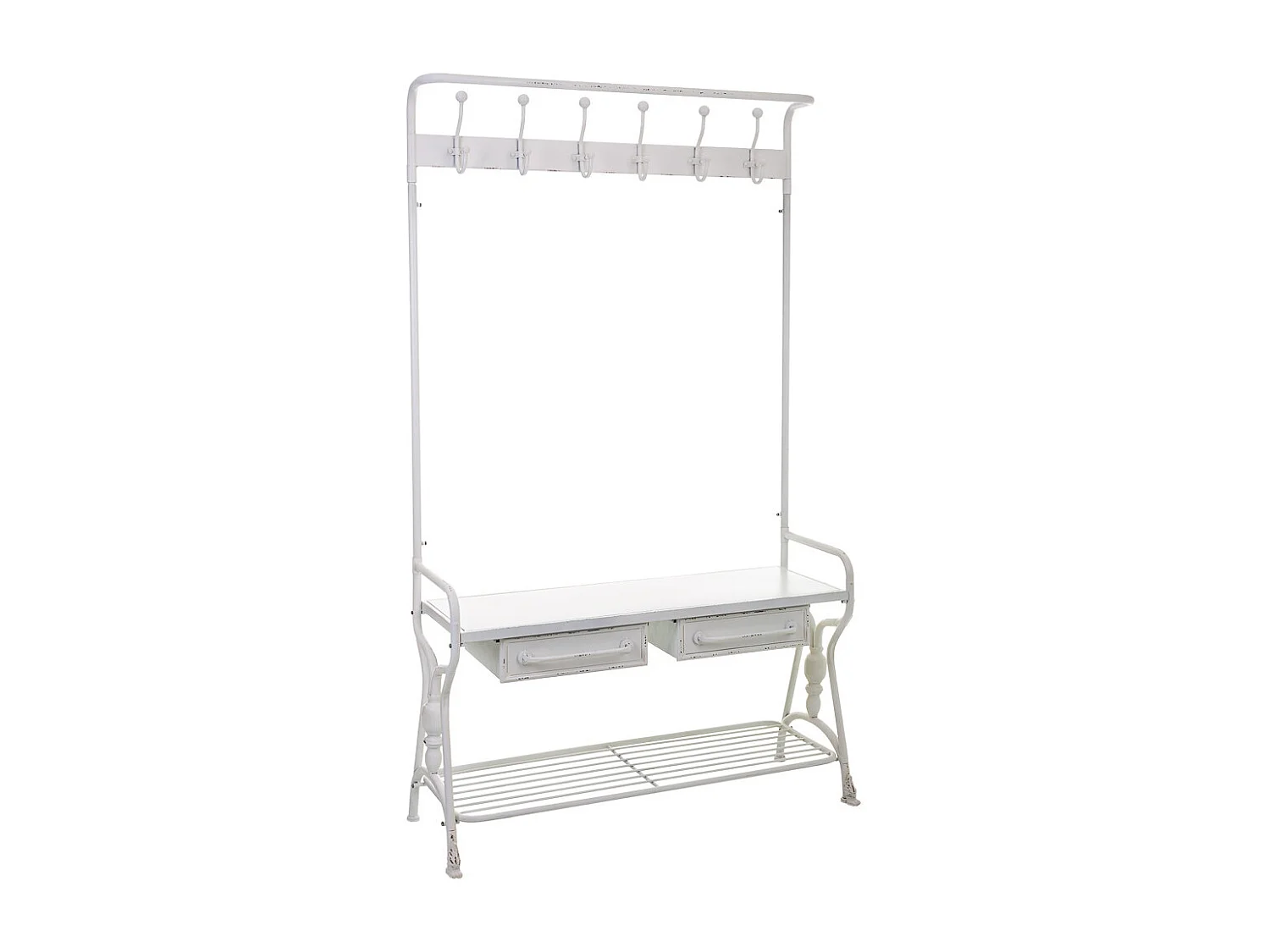 Corredor com cabide de metal branco 104x39x183