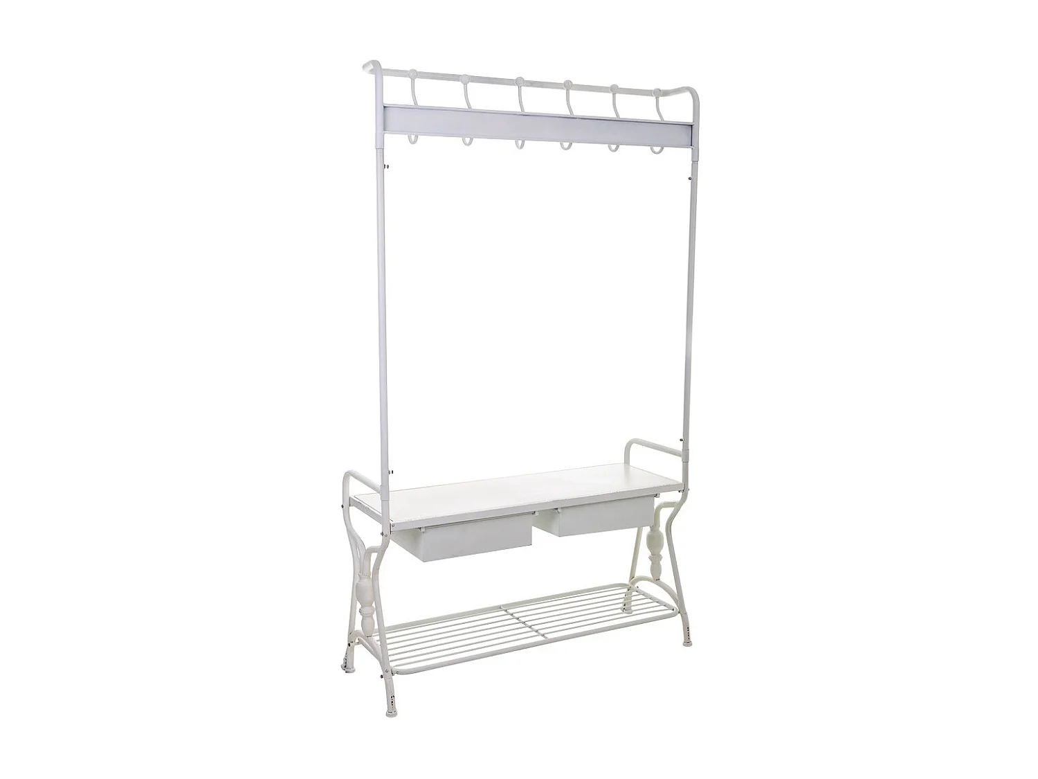 Corredor com cabide de metal branco 104x39x183