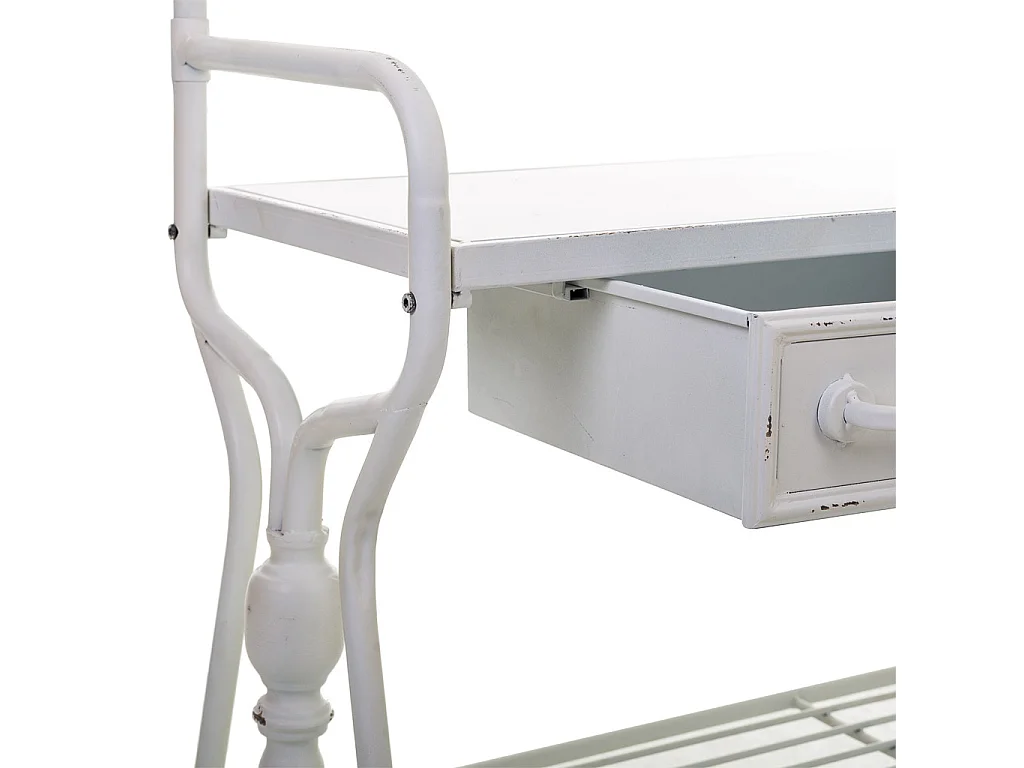 Corredor com cabide de metal branco 104x39x183