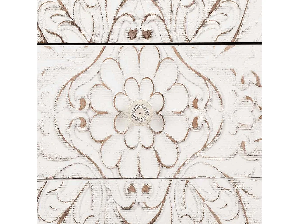 Mesa de cabeceira de madeira branca 46x32,5x67