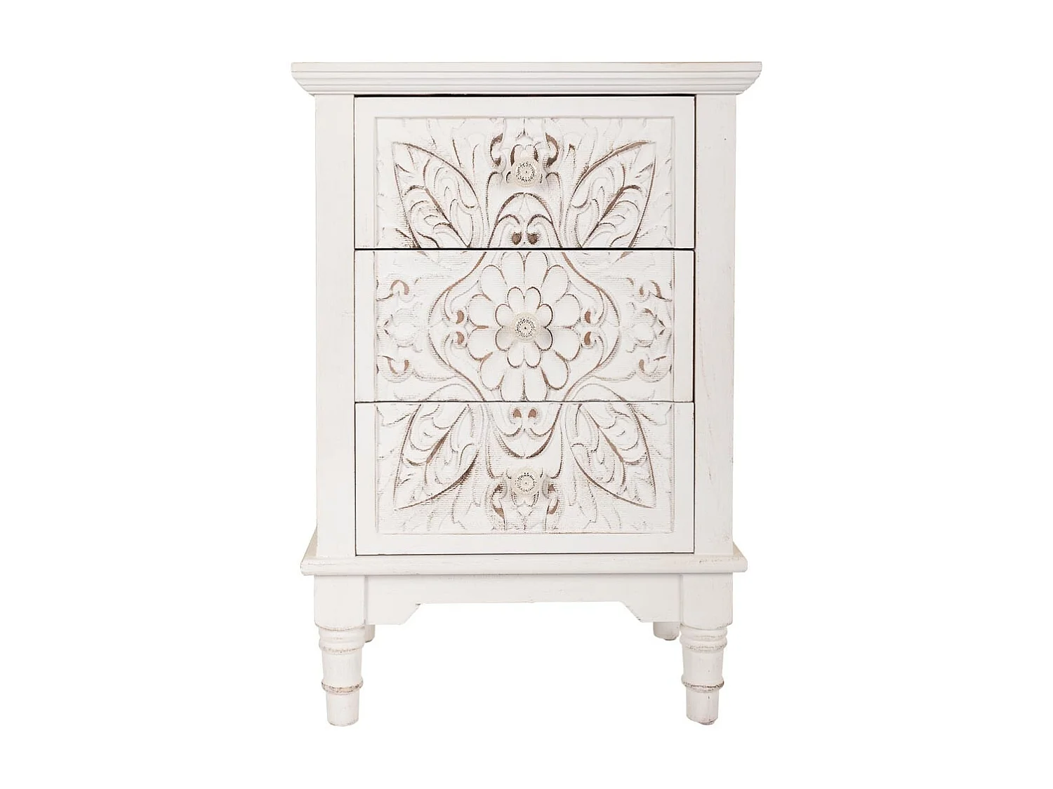 Nachttisch aus weißem Holz, 46 x 32,5 x 67 cm