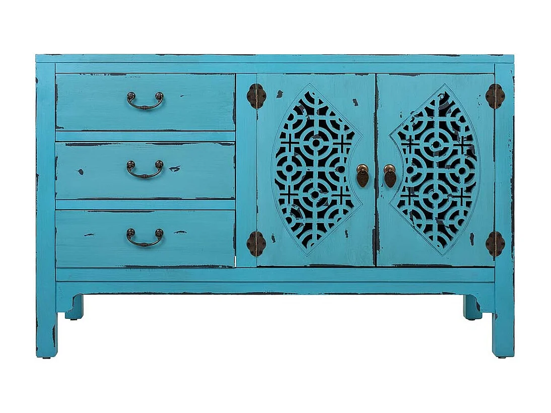 Aparador de madeira azul 106x36x68