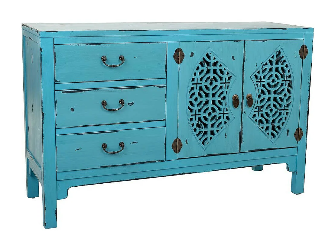 Aparador de madeira azul 106x36x68