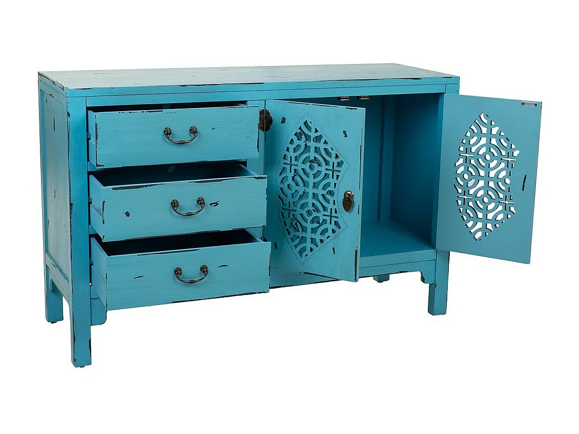 Aparador de madeira azul 106x36x68