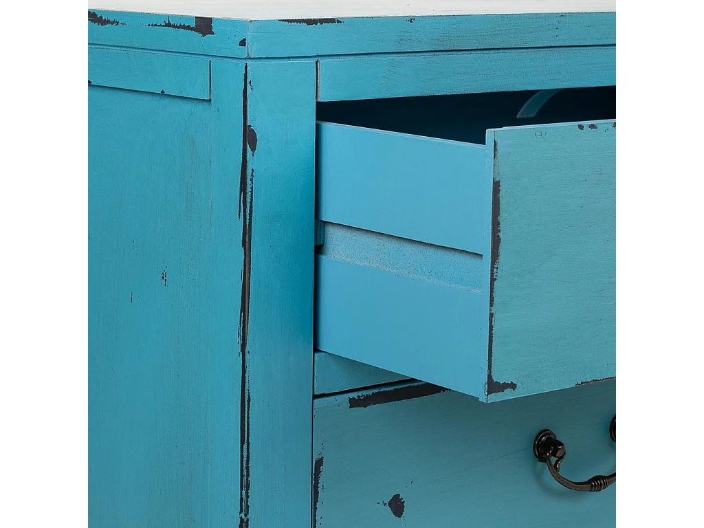 Aparador de madeira azul 106x36x68