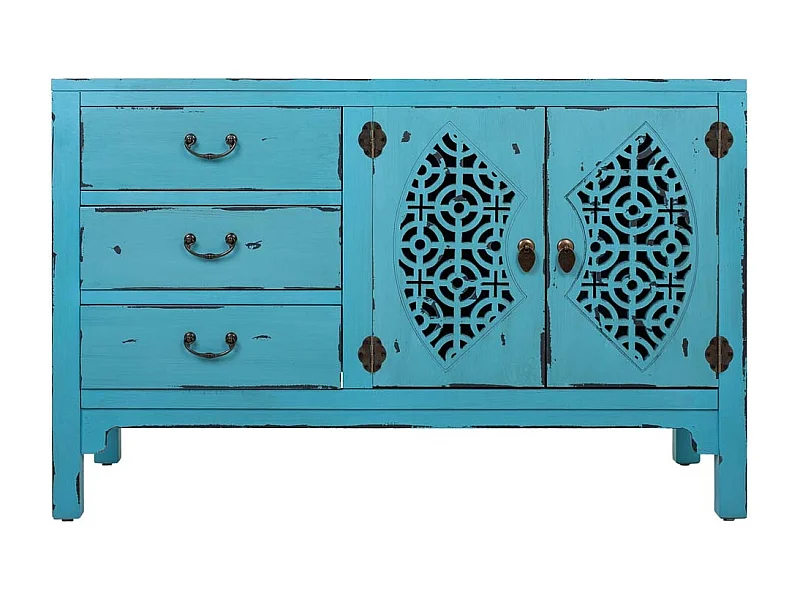 Aparador de madeira azul 106x36x68