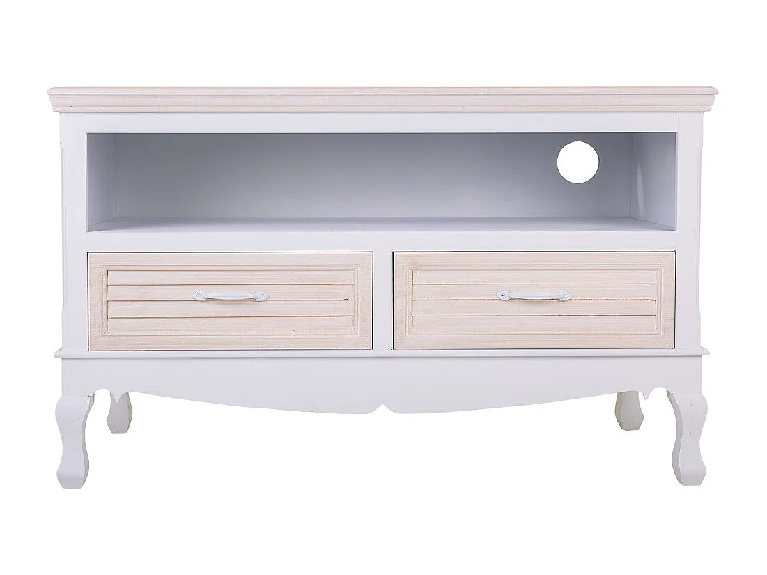 Meuble bas en bois blanc 100x42x61h