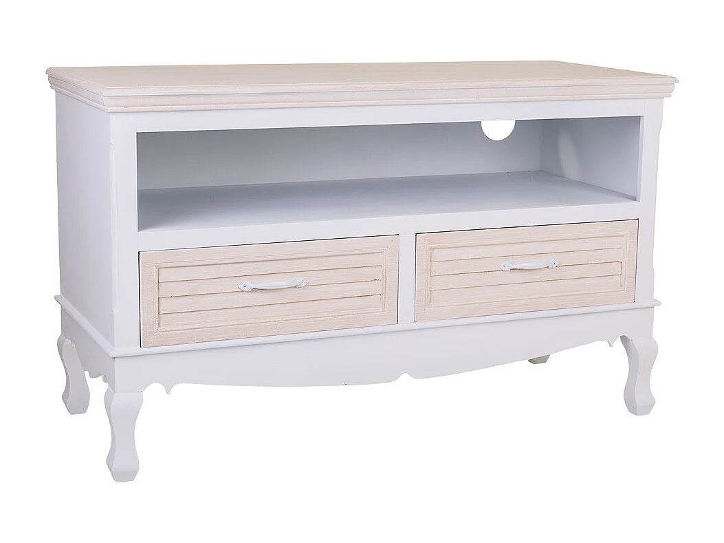 Meuble bas en bois blanc 100x42x61h