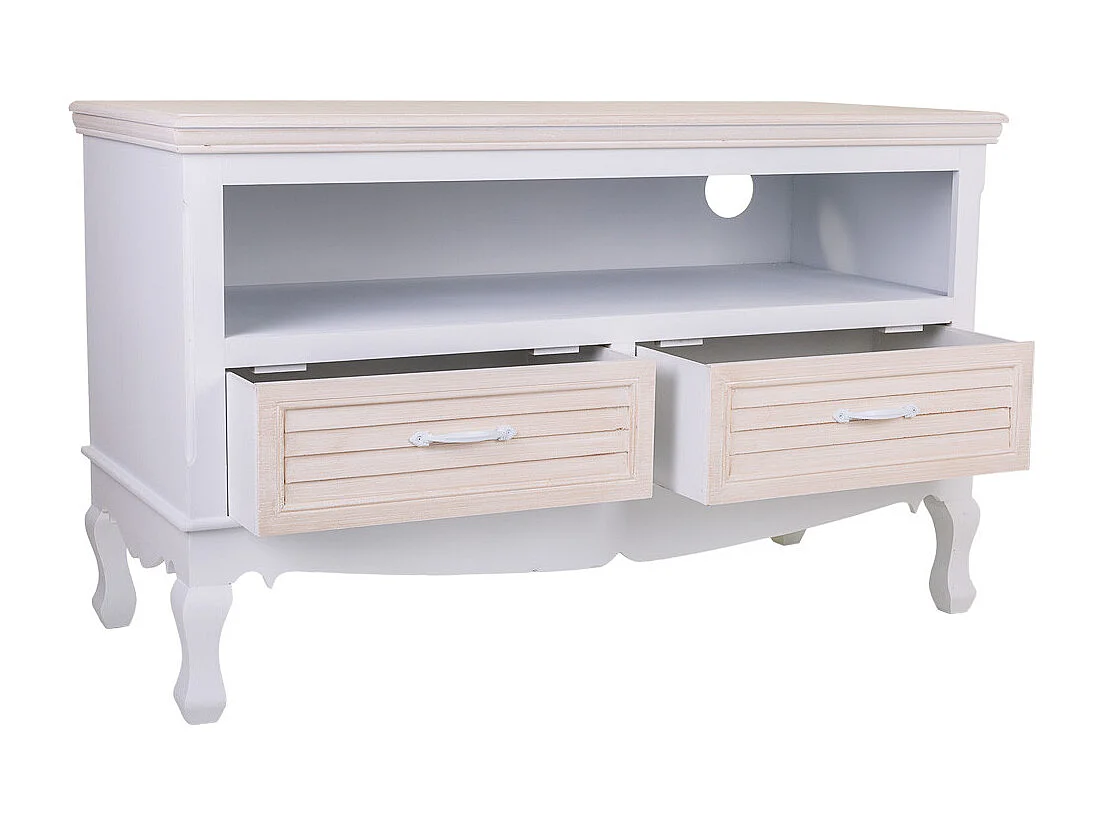 Mueble bajo de madera blanco 100x42x61
