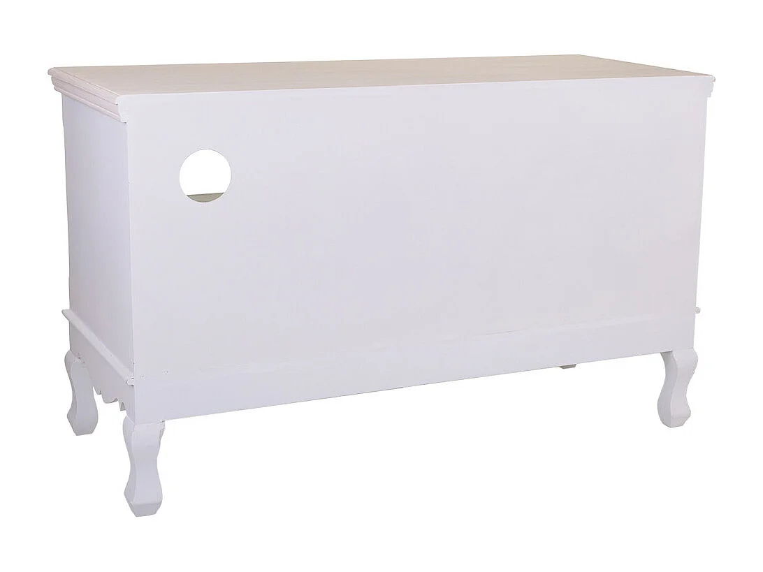 Mueble bajo de madera blanco 100x42x61