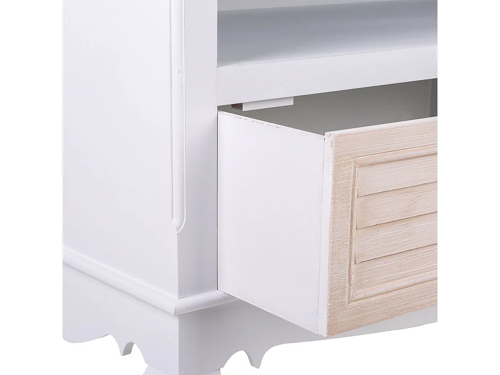 Mueble bajo de madera blanco 100x42x61
