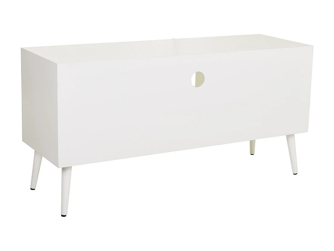 Meuble bas en bois et treillis blanc 120x42x60h