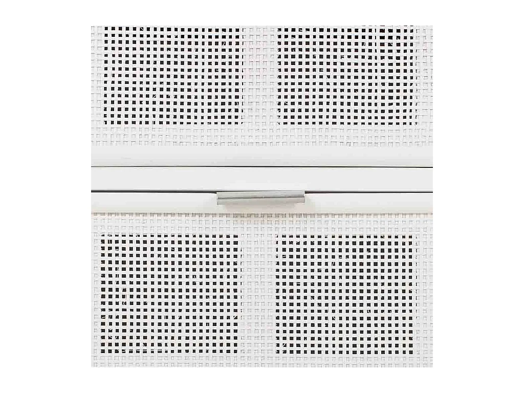 Meuble bas en bois et treillis blanc 120x42x60h