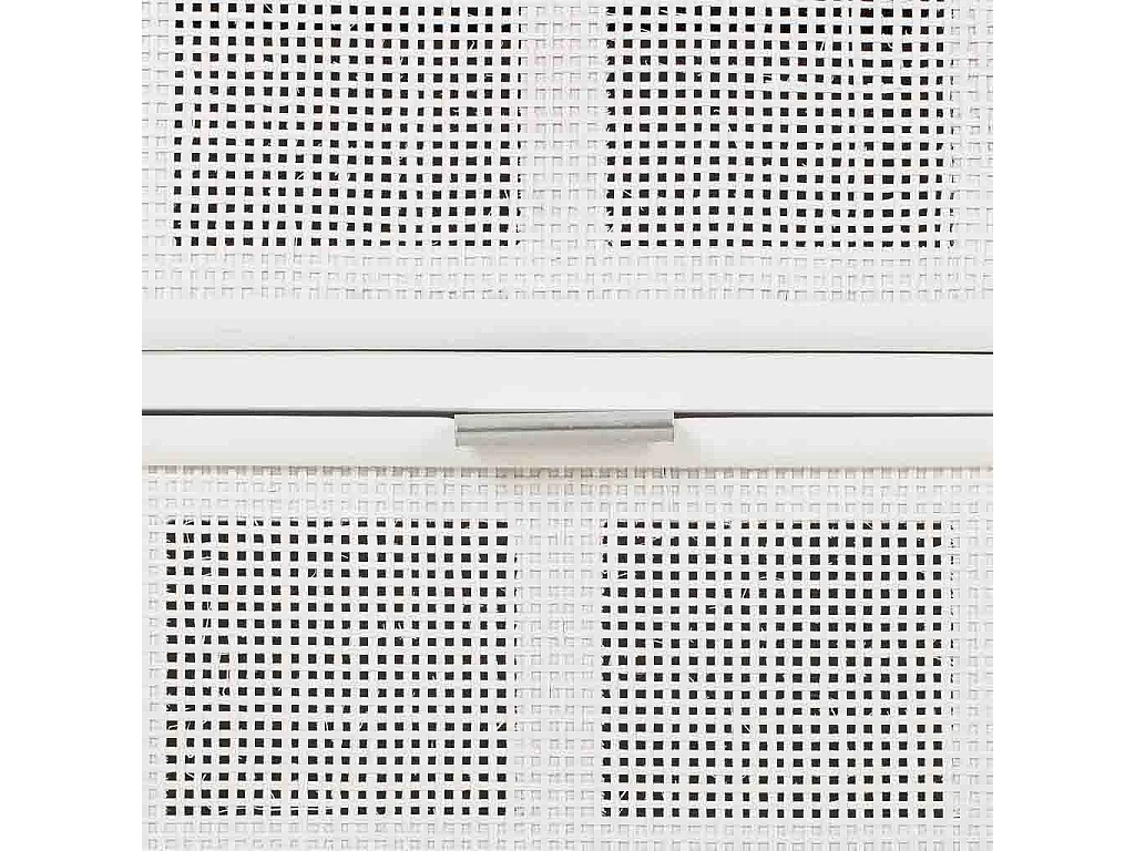 Mueble bajo de madera y rejilla blanco 120x42x60