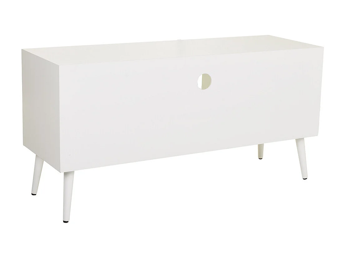 Mobile base in legno bianco e rete 120x42x60h