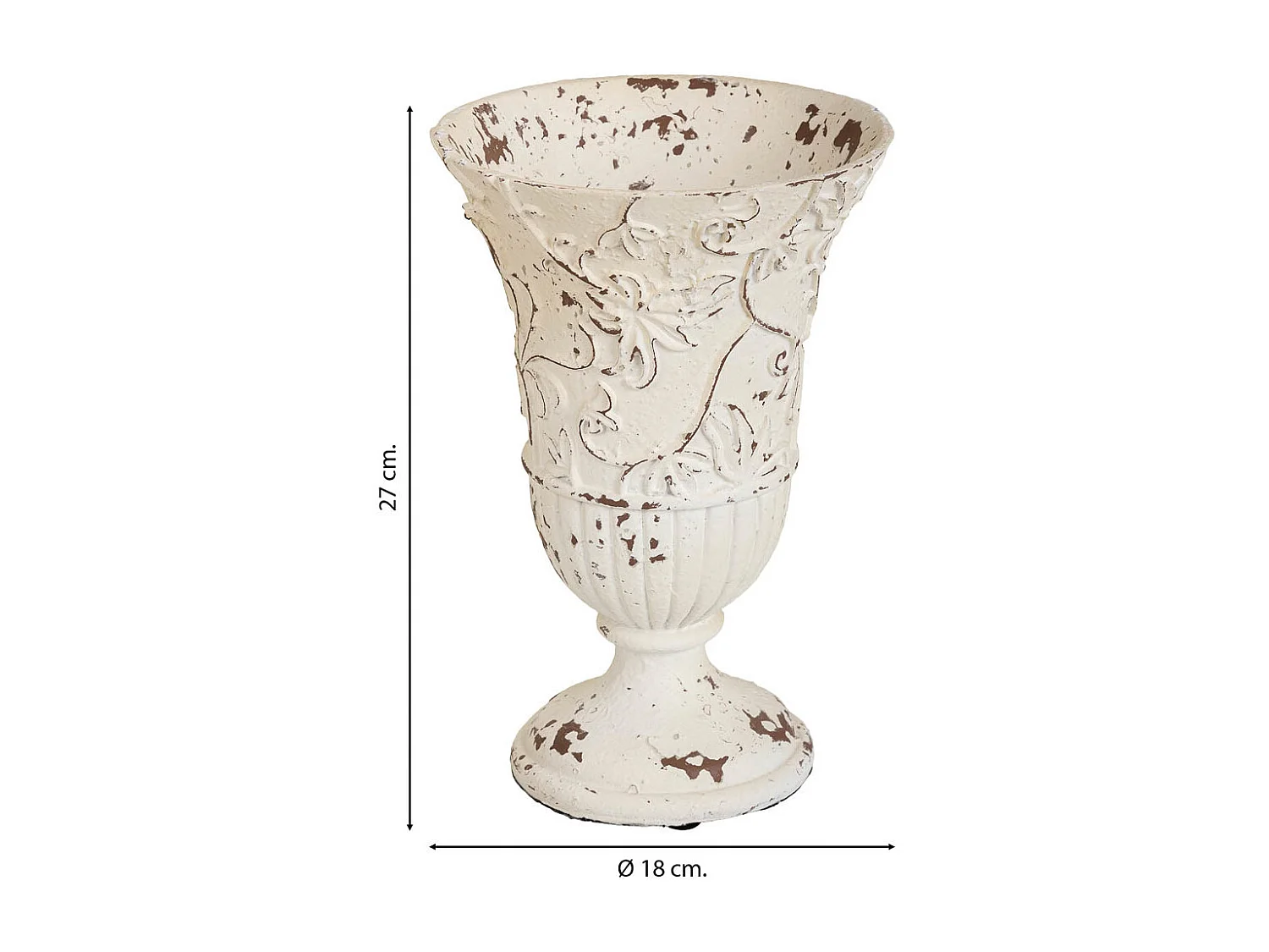 Vase en magnésie blanche 18x18x27h