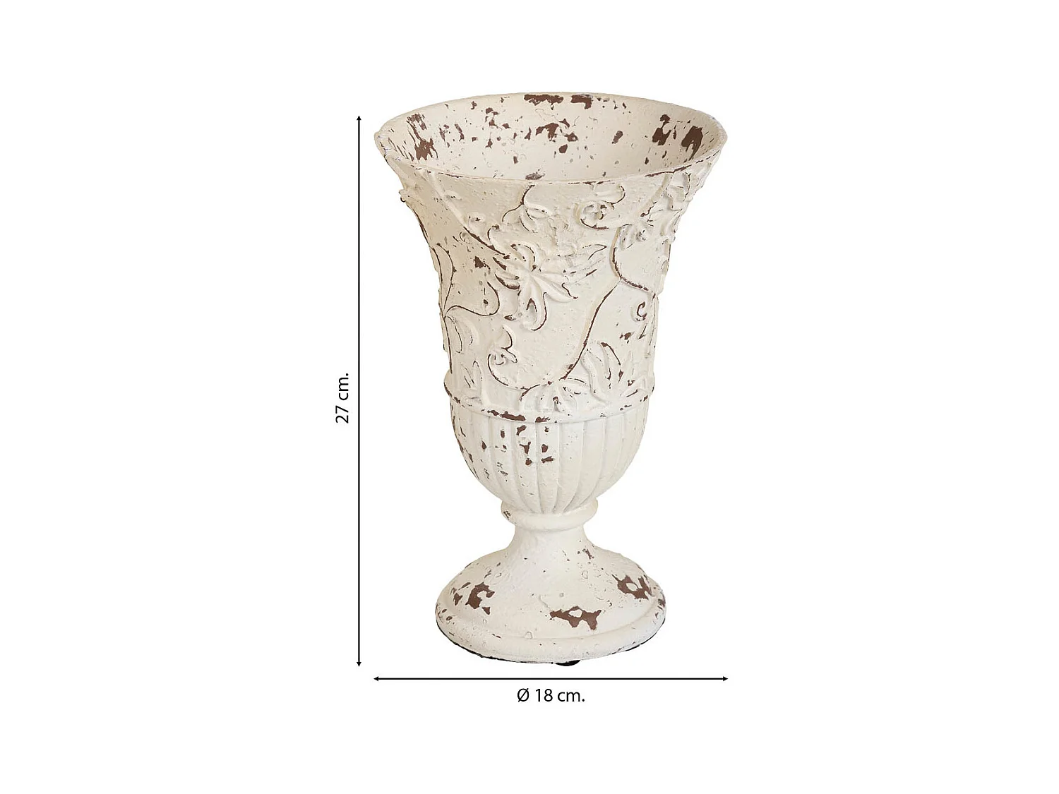Jarrón de magnesio blanco 18x18x27