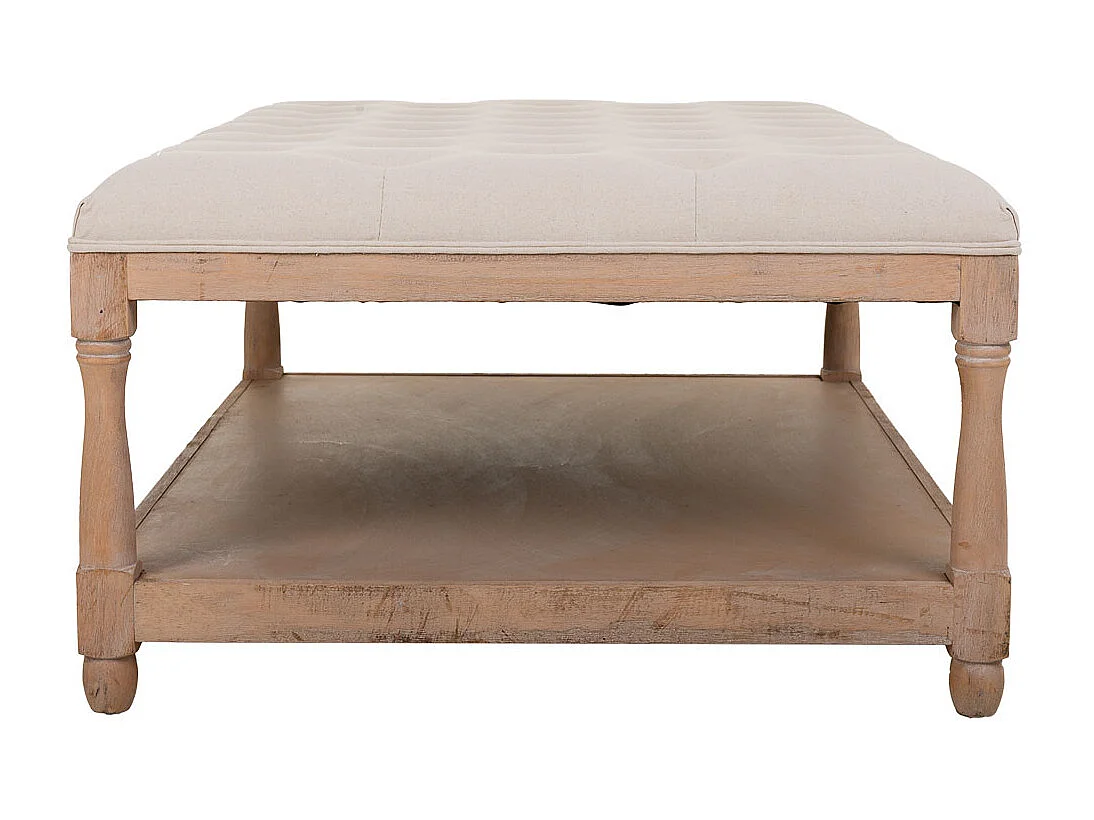 Creme gepolsterte Holzbank 110x78x48h cm