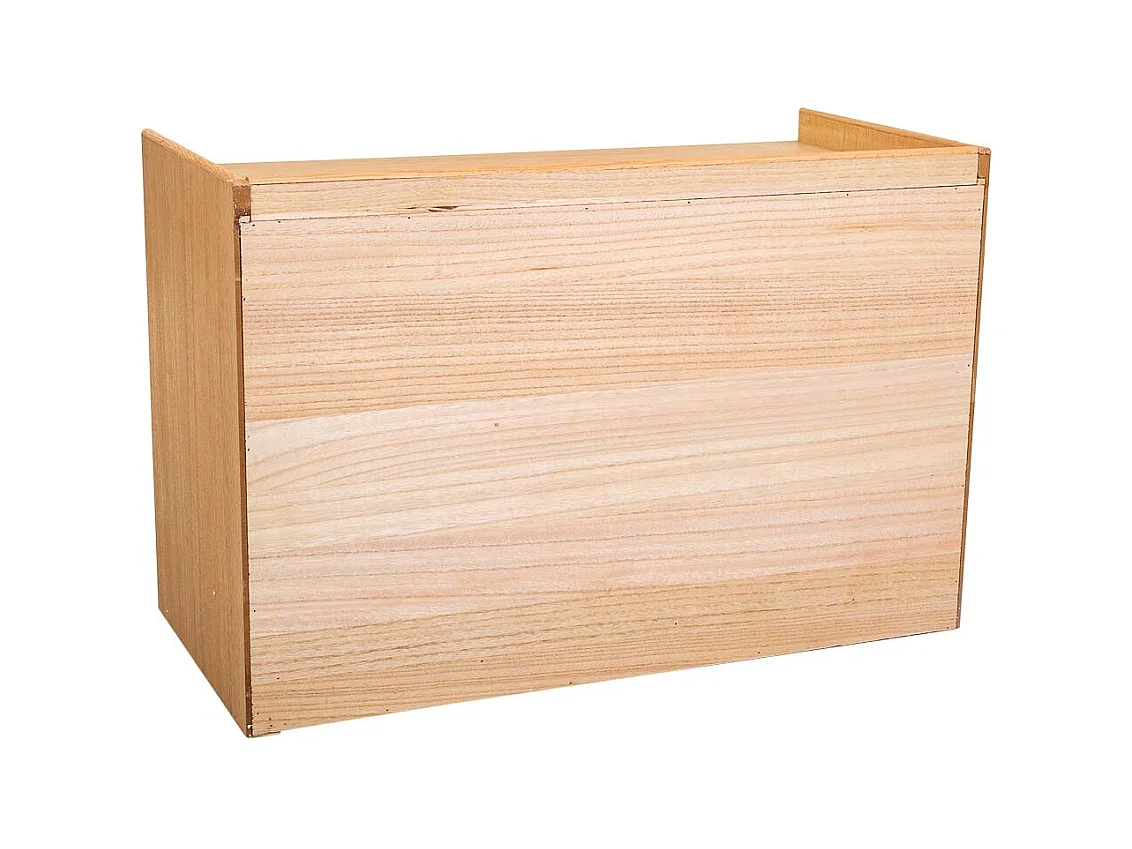 Schuhbank aus Holz und braunem Netz 80x38x53h cm