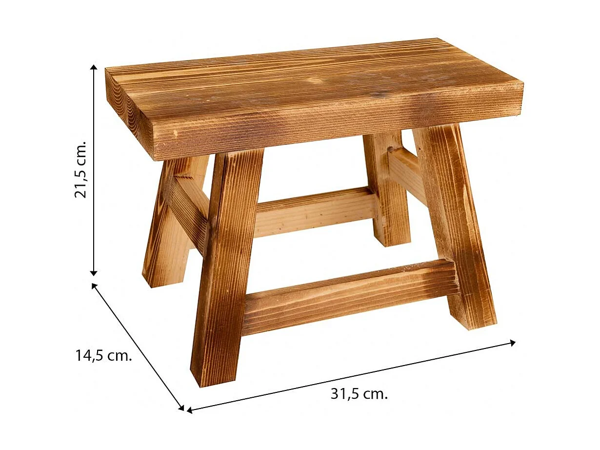 Banqueta madera marrón 31.5x14.5x21.5