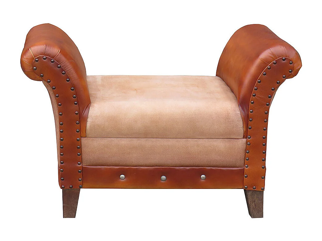 Banco estofado marrom 88x49x62