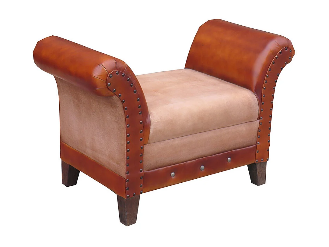 Banco estofado marrom 88x49x62